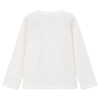 Girls Ivory Embellished Long Sleeve Top