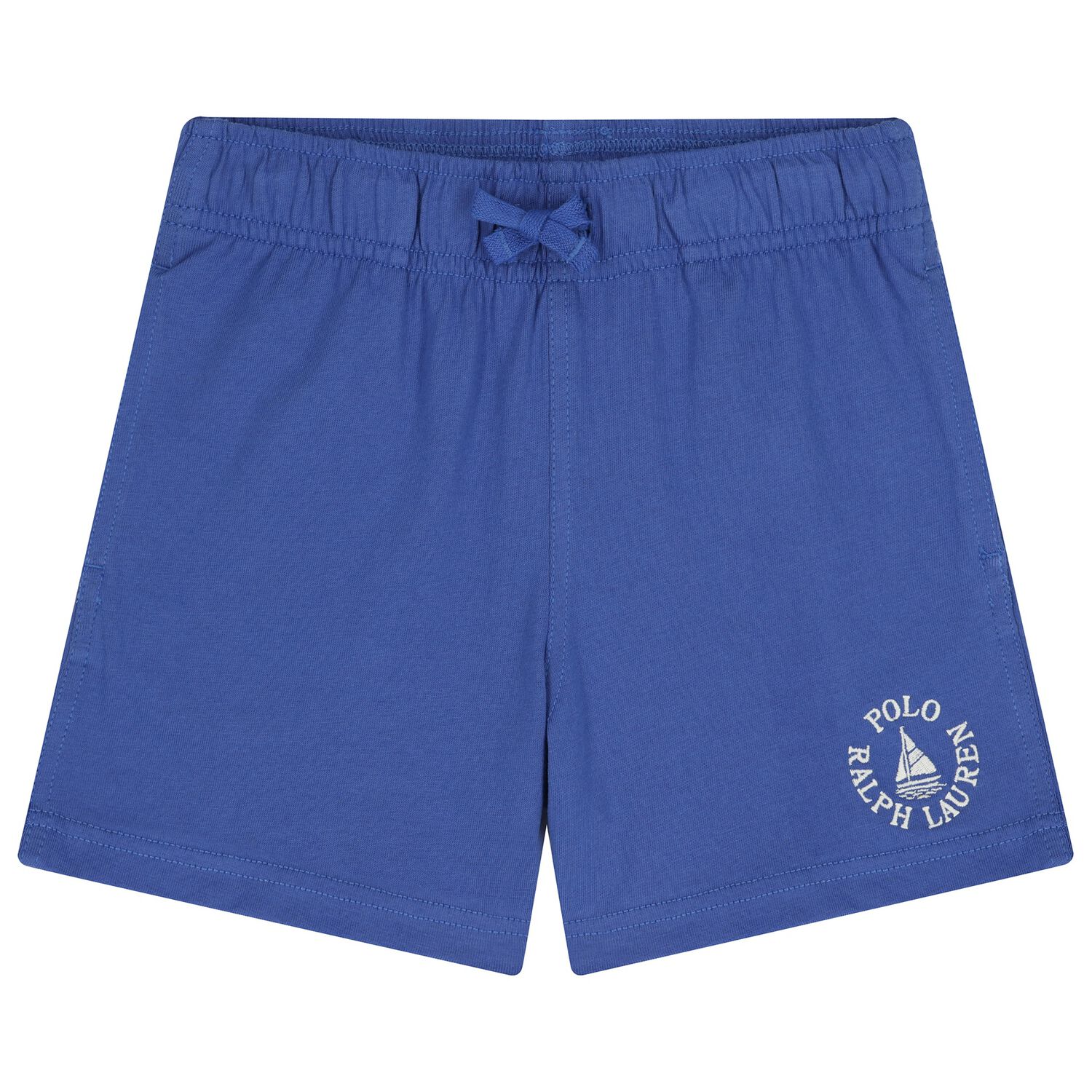 Boys Blue Logo Shorts, 1, hi-res