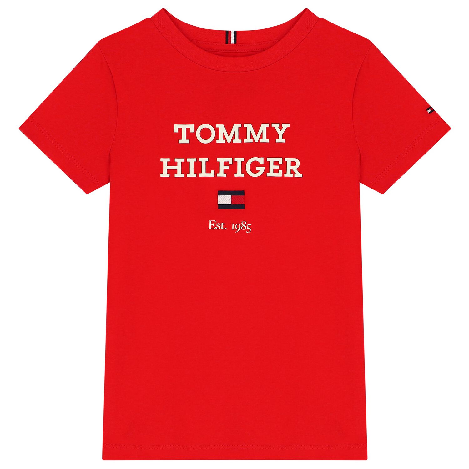 تيشيرت أولاد بالشعار باللون الأحمر, 3, hi-res