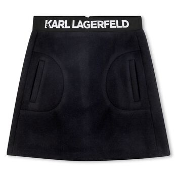 Girls Black Logo Skirt