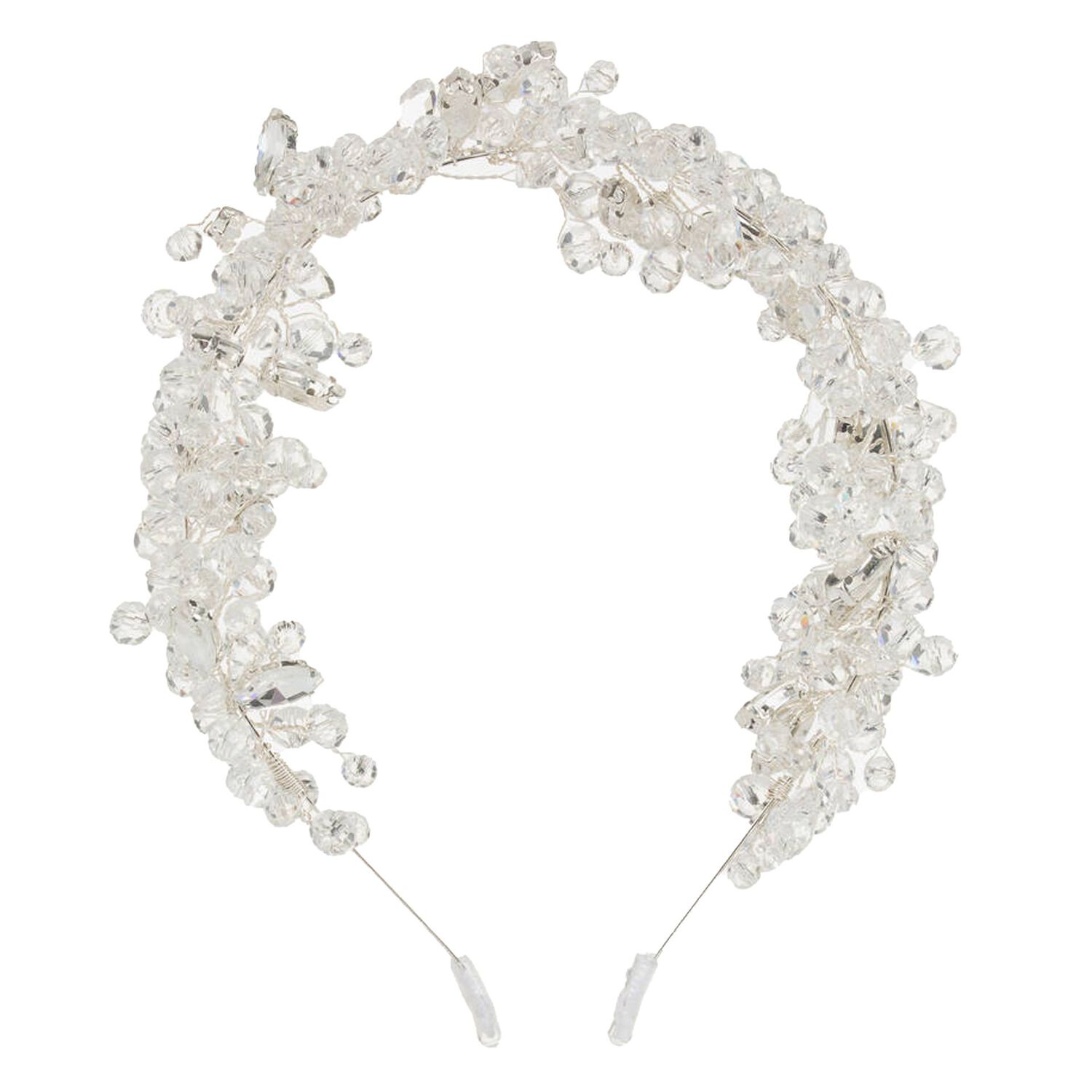Girls White Crystal Headband, 1, hi-res image number null