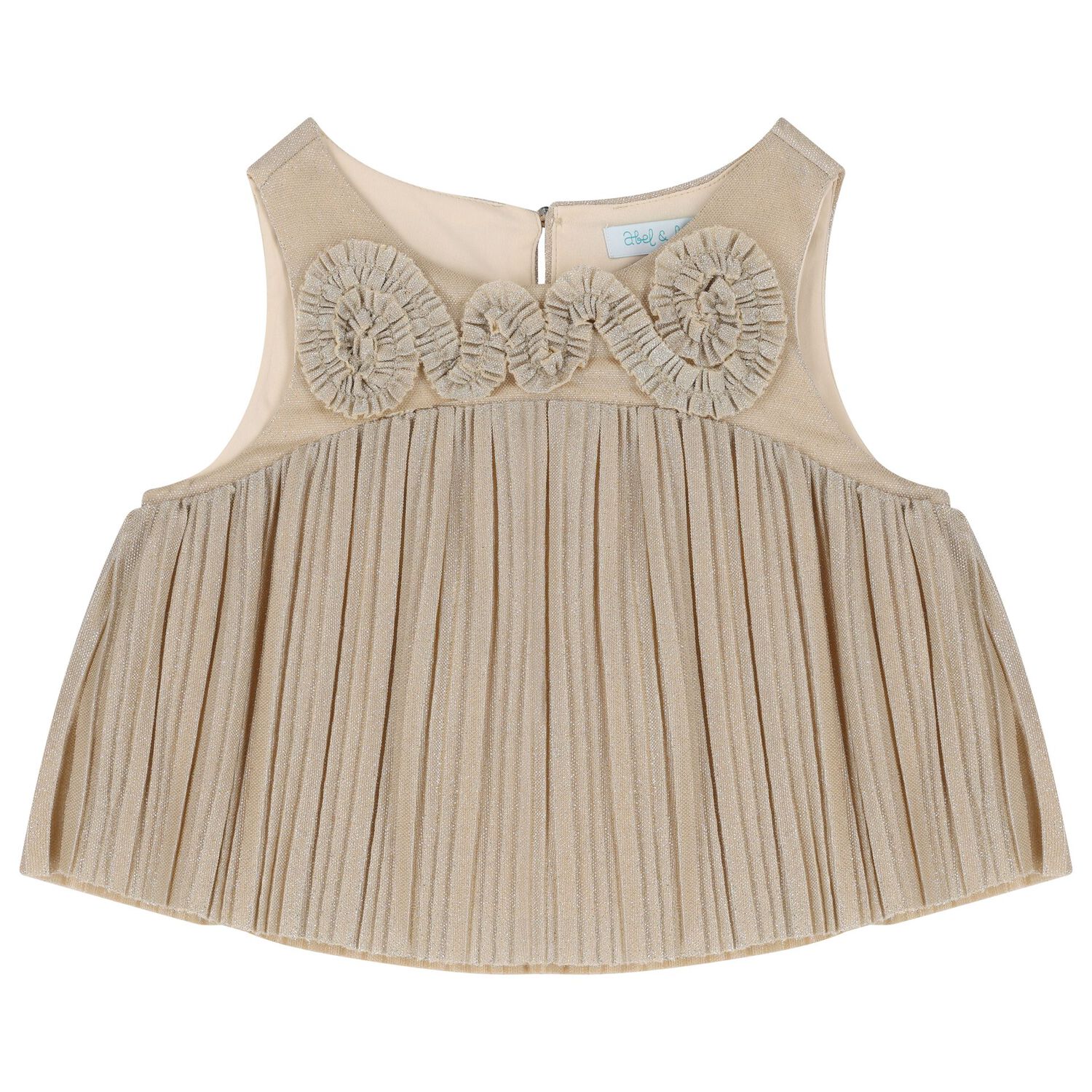 Girls Gold Pleated Skirt Set, 1, hi-res image number null