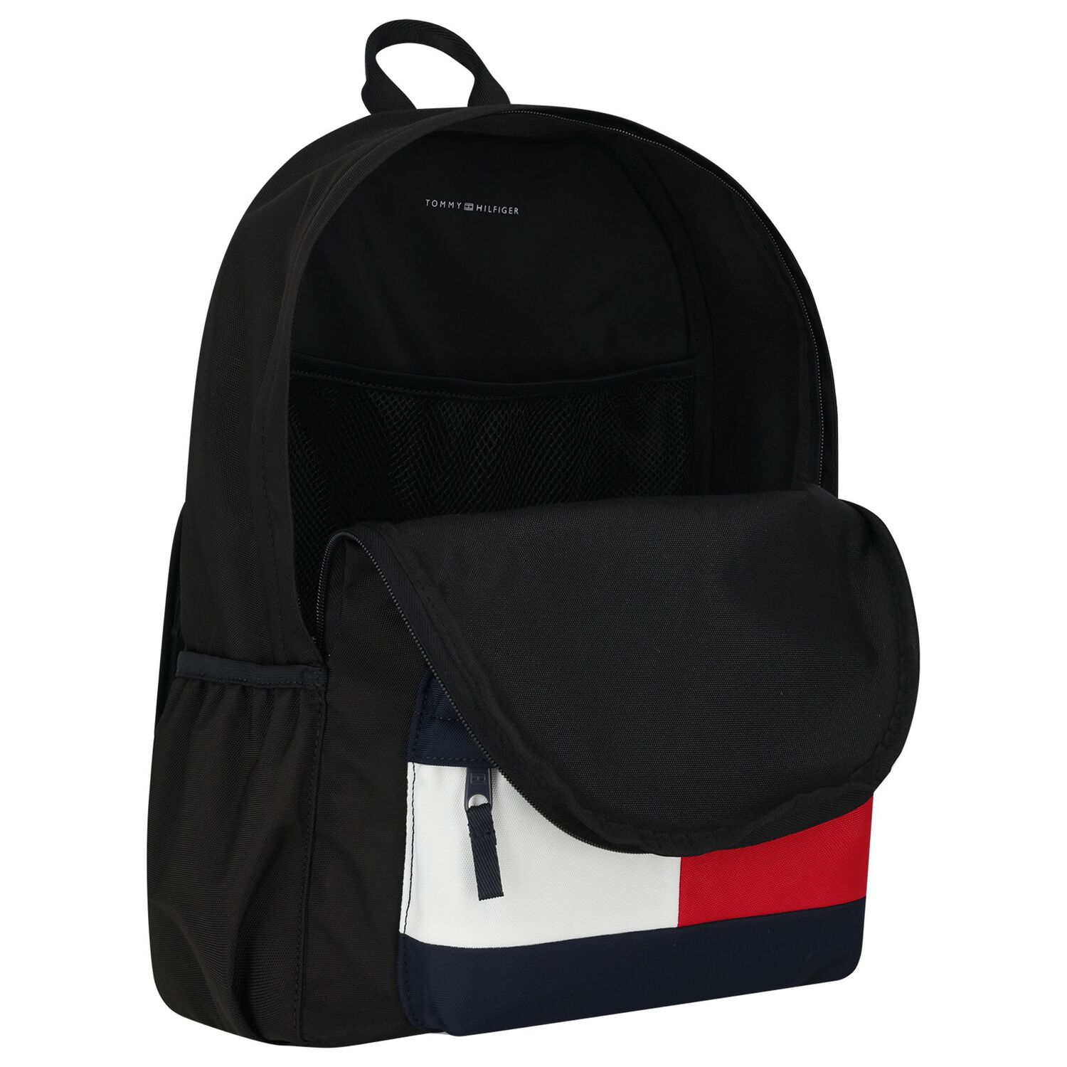 Boys Black & Navy Blue Logo Backpack ( 45cm ), 1, hi-res