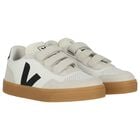 White & Grey Leather & Suede Trainers, 1, hi-res