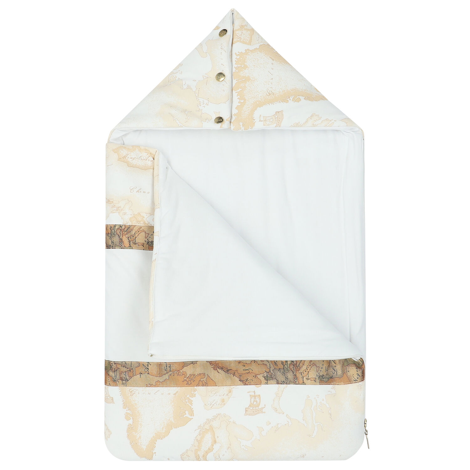 White & Beige Geo Map Logo Baby Nest, 1, hi-res