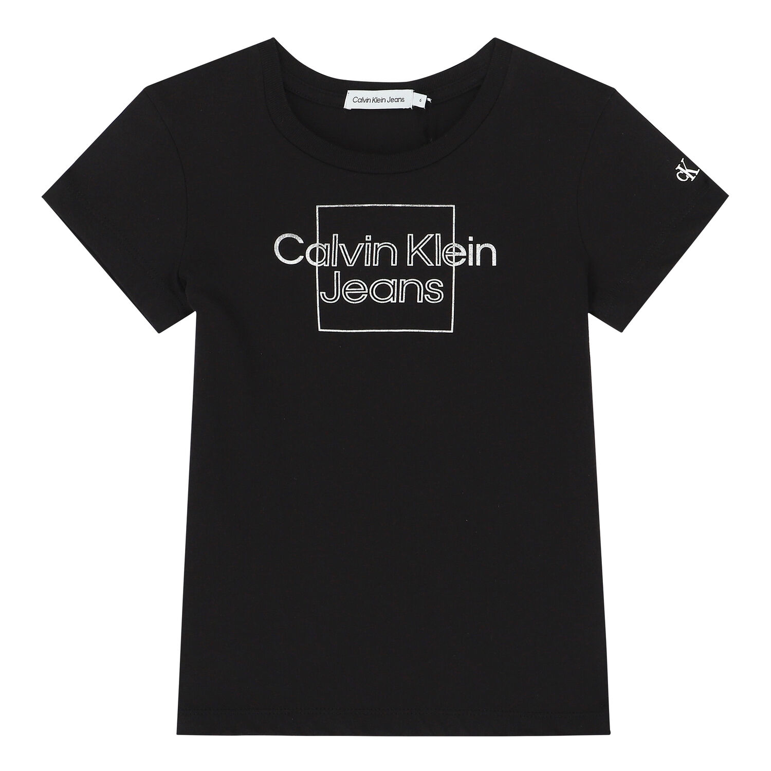 تيشيرت بالشعار باللون الأسود للبنات, 2, hi-res image number null