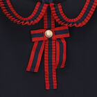 فستان بنات بطيات باللون الكحلى, 1, hi-res