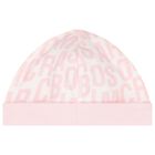 طقم بنات هدايا أفرول بالشعار باللون العاجي والوردي, 1, hi-res