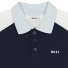 Boys Navy Blue Logo Polo Shirt, 2, hi-res