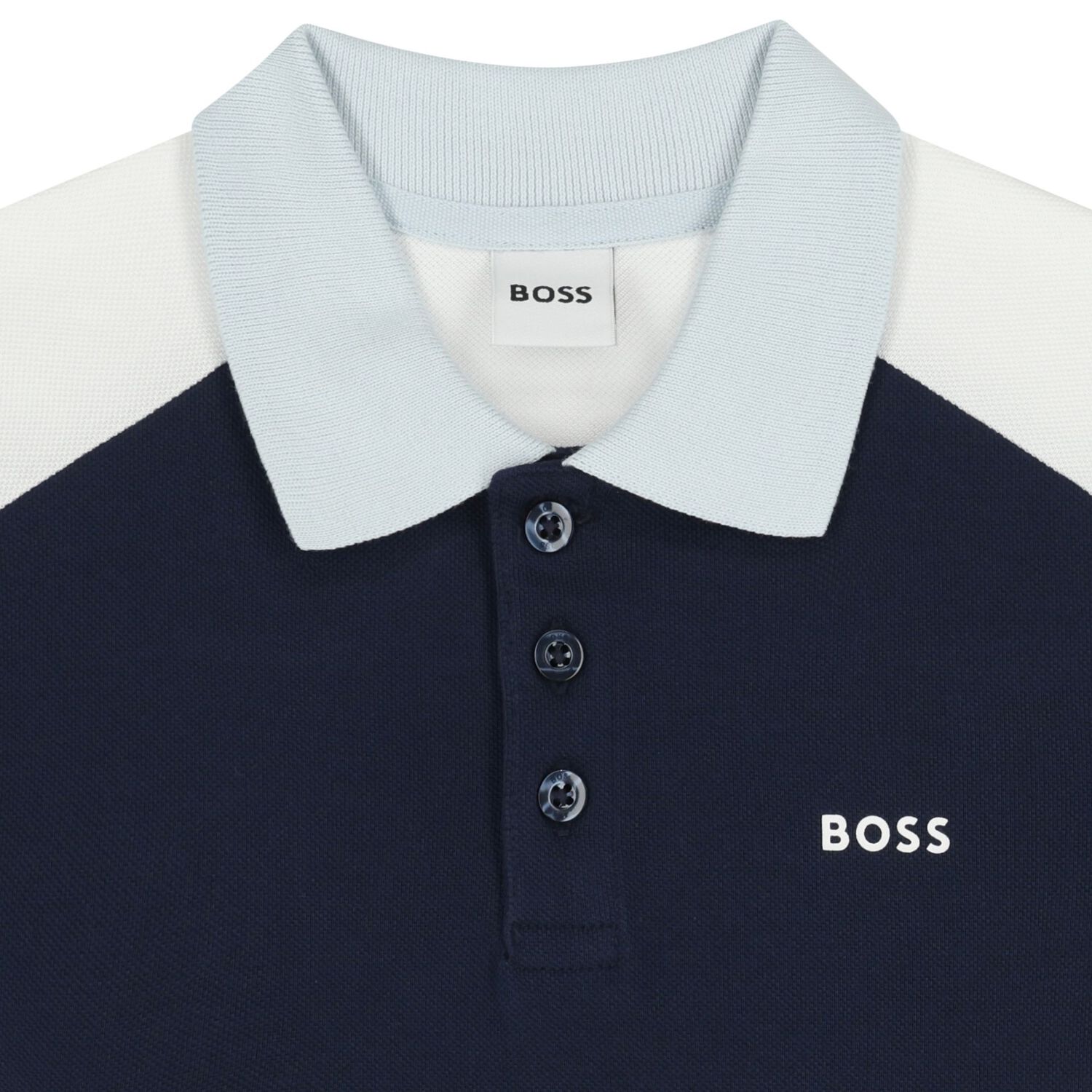 Boys Navy Blue Logo Polo Shirt, 2, hi-res