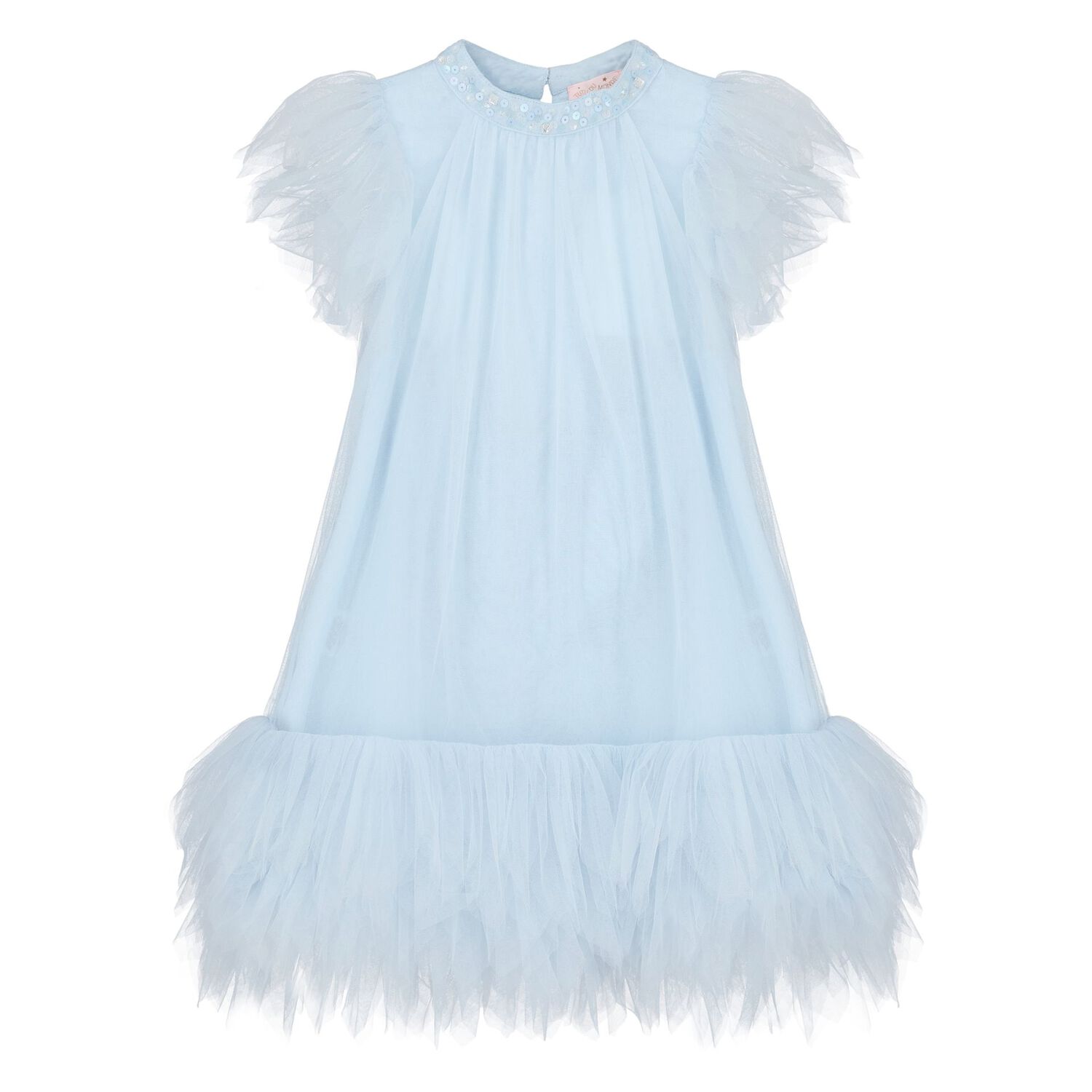Baby Girls Blue Ruffled Tulle Dress Set, 1, hi-res image number null
