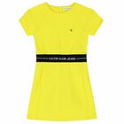 Girls Yellow Logo Dress, 1, hi-res