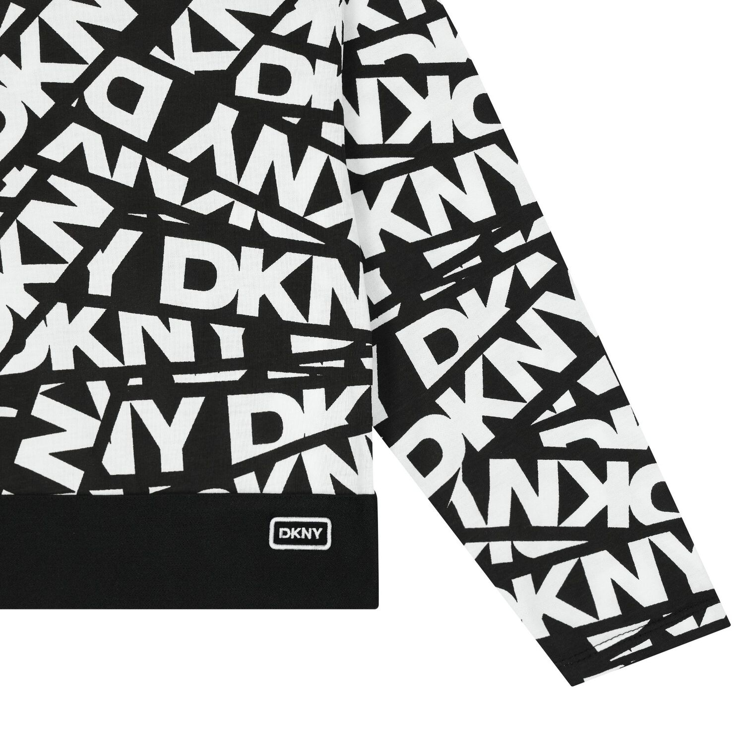 Girls White & Black Logo Long Sleeve Top, 1, hi-res image number null