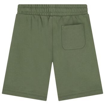 Boys Green Teddy Bear Logo Shorts