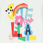 سويت شيرت بالشعار باللون الأبيض للبنات, 1, hi-res