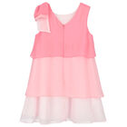 Girls Pink Chiffon Dress, 1, hi-res