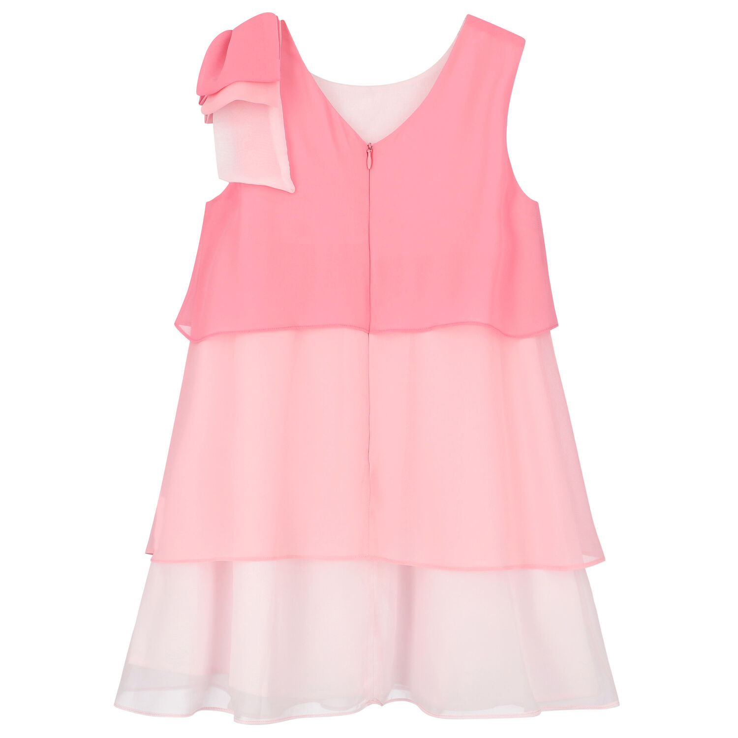 Girls Pink Chiffon Dress, 1, hi-res