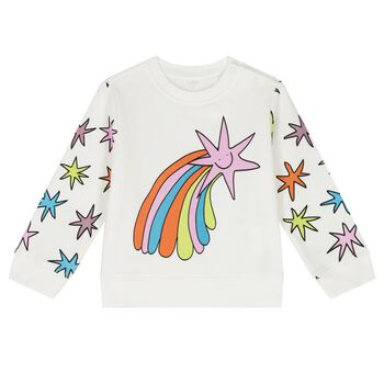 Younger Girls Ivory Shooting Stars Sweatshirt