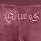 Girls Pink Logo Velvet Joggers, 1, hi-res