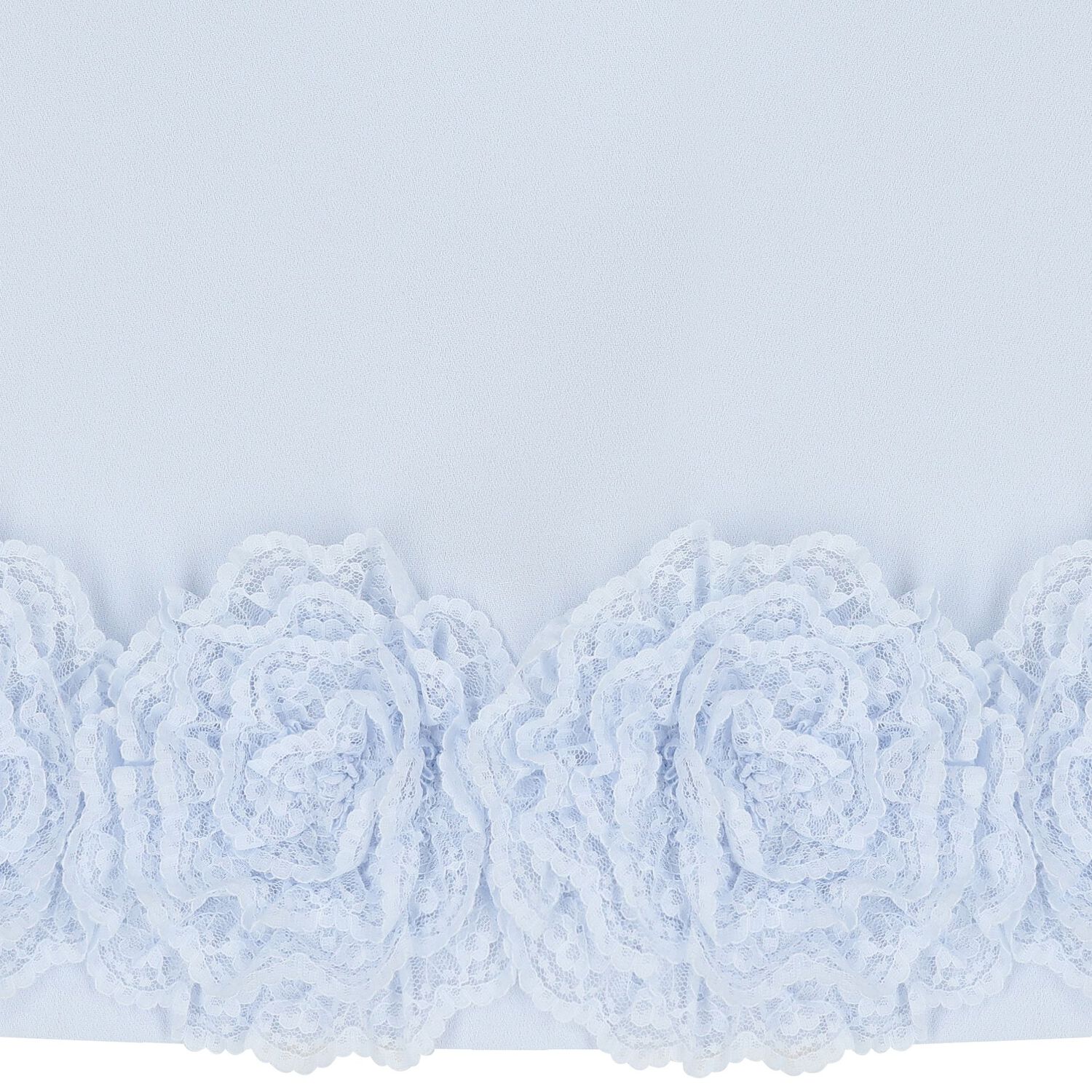 Girls Blue Crepe Floral Lace Dress, 1, hi-res