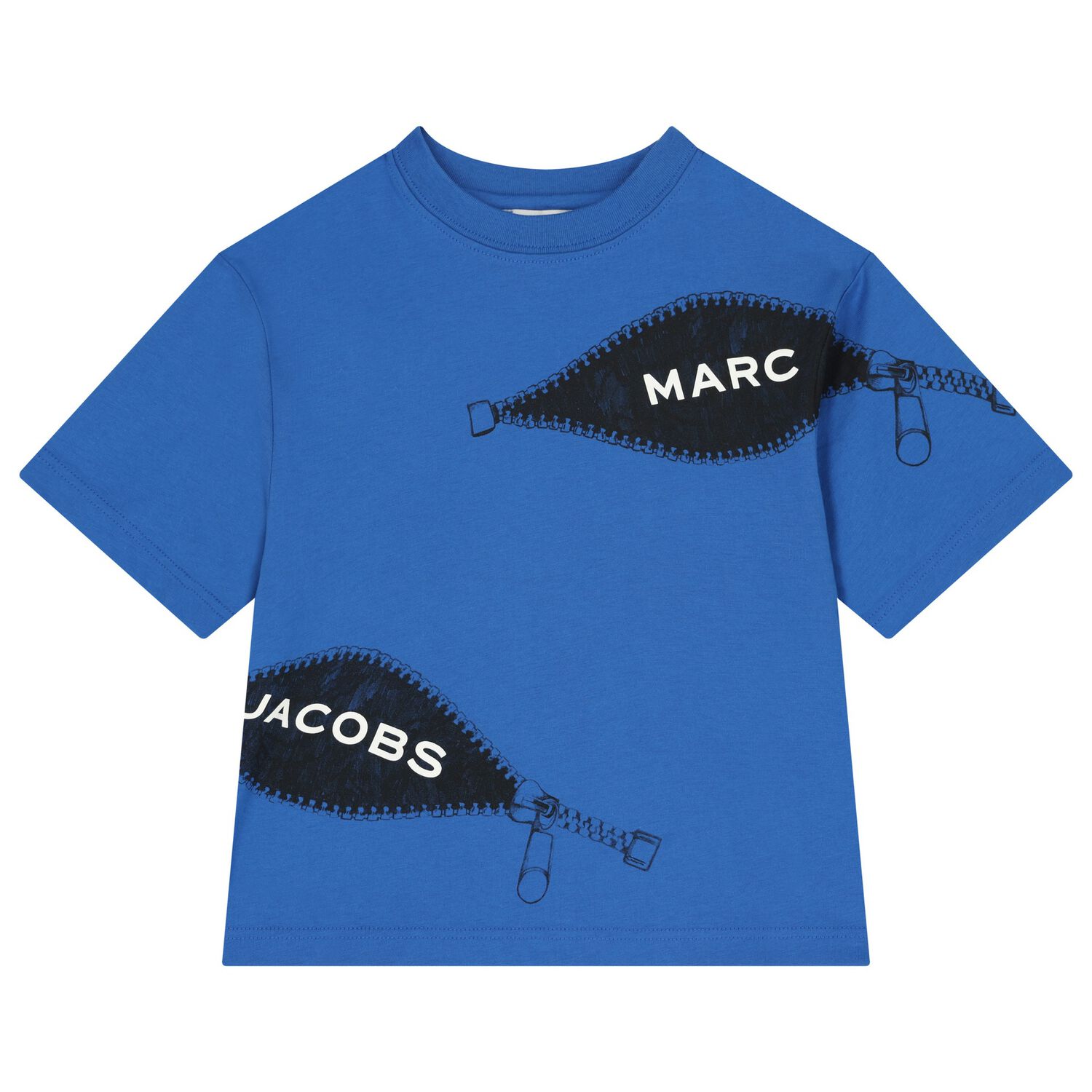 Boys Blue Zipped Logo T-Shirt, 2, hi-res