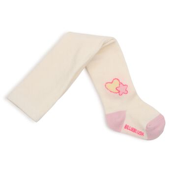 Baby Girls Ivory Logo Tights