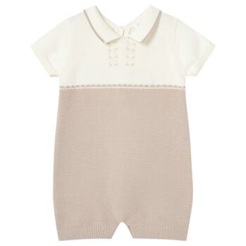 Baby Boys Ivory & Beige Romper