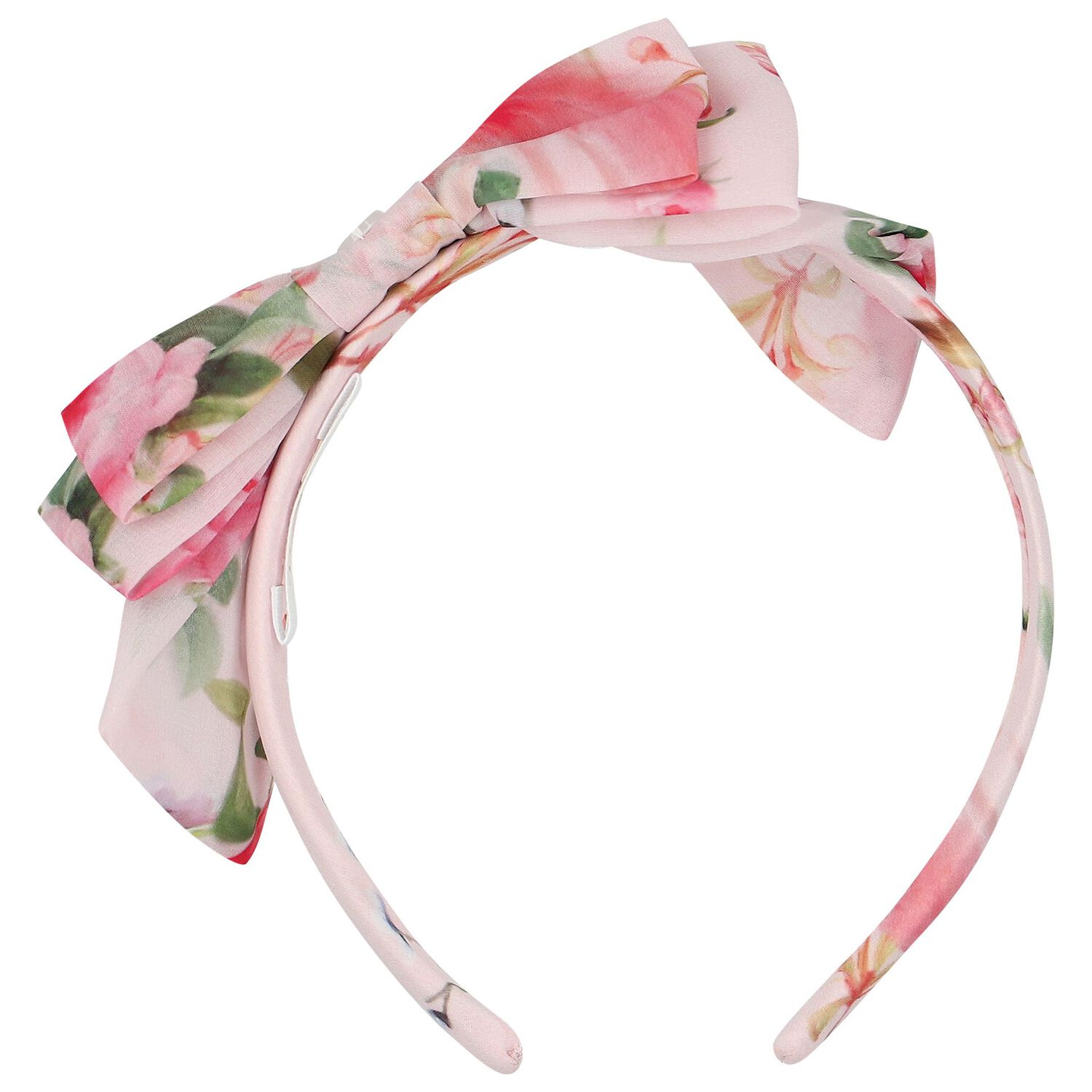 Girls Pink Floral Chiffon Headband, 1, hi-res image number null