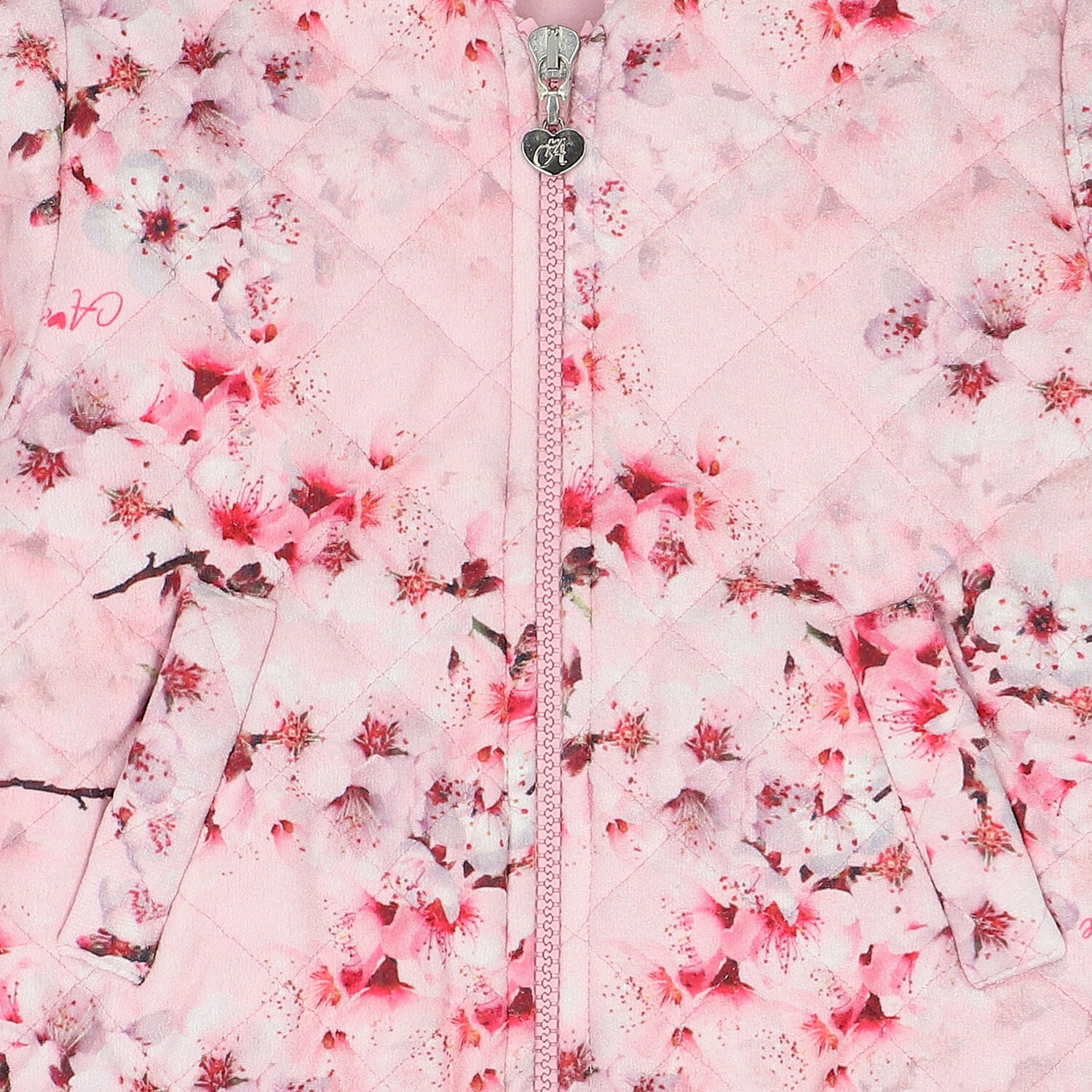 Girls Pink Floral Jacket, 1, hi-res