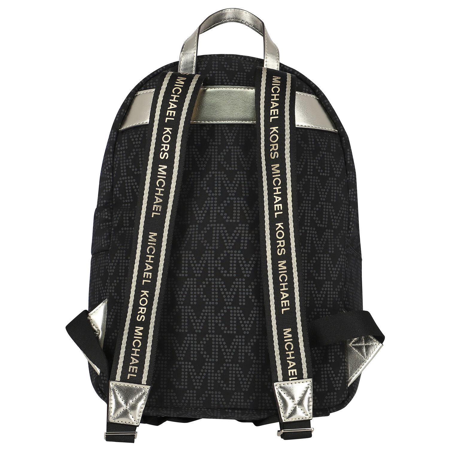 Girls Black & Gold Logo Backpack, 1, hi-res