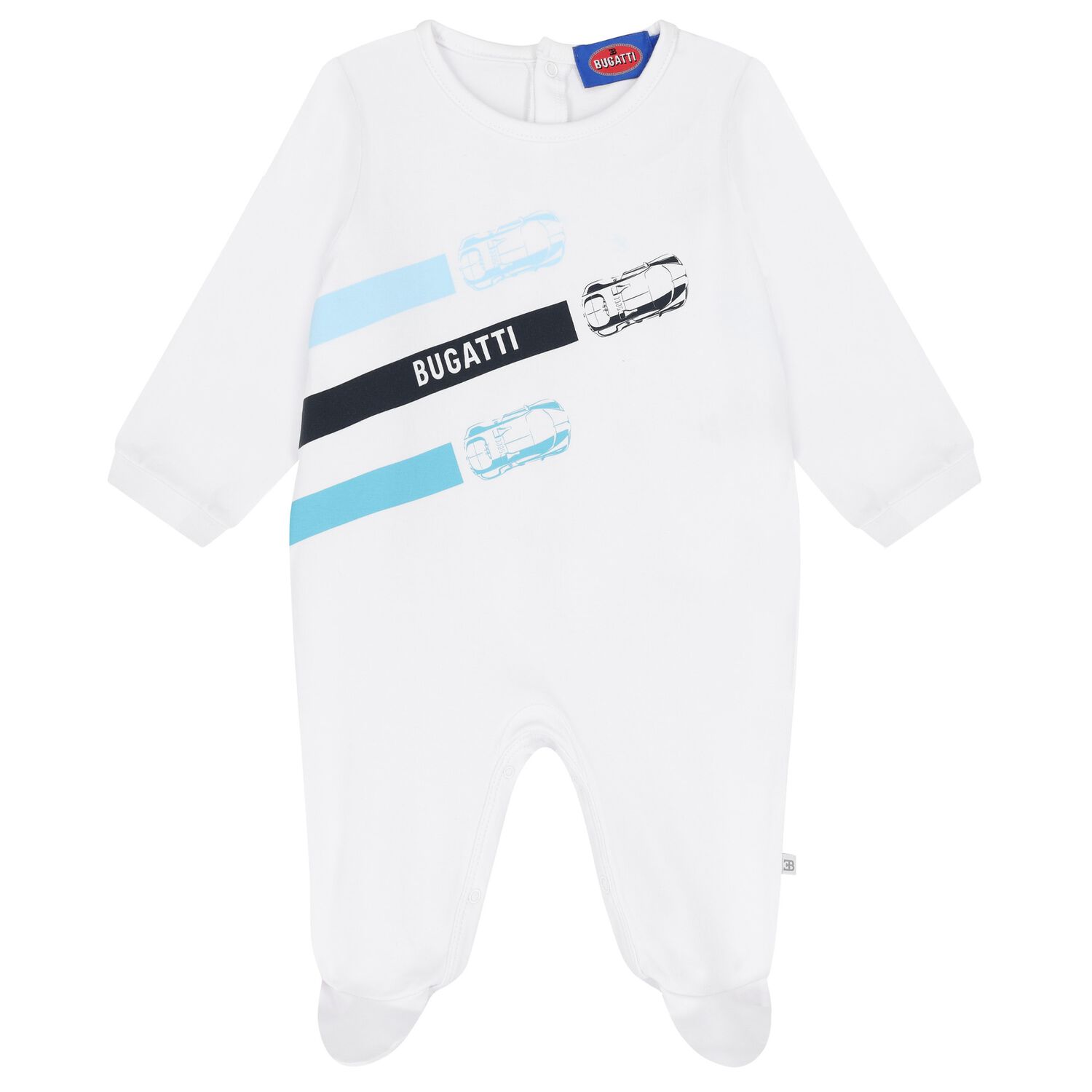 Baby Boys White Logo Babygrow, 1, hi-res
