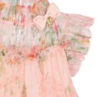 Girls Pink Rose Tulle Dress, 4, hi-res