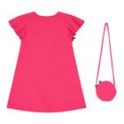 Girls Pink Dress & Bag Set, 1, hi-res