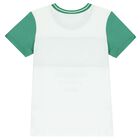 Boys White & Green Logo T-Shirt, 2, hi-res