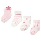 مجموعه جوارب بنات مزينه بزهور باللون الوردى ( 4 قطع ) , 1, hi-res
