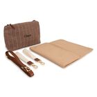 Beige Houndstooth Check Baby Changing Bag ( 41cm ), 1, hi-res