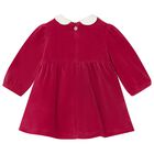 Baby Girls Red Bow Dress, 1, hi-res