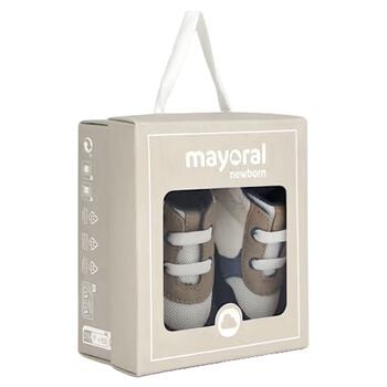 Baby Boys Ivory & Navy Blue Pre Walker Shoes