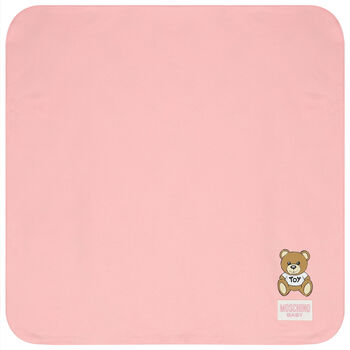 Pink Teddy Bear Logo Baby Blanket