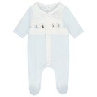 بدلة أطفال باللونين الابيض و الازرق بشعار, 2, hi-res