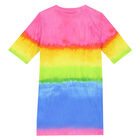 Girls Rainbow Cotton Dress, 1, hi-res