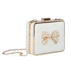 حقيبة عيد بالساتان باللون العاجي والذهبي للبنات, 2, hi-res