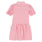Girls White & Pink Striped Dress, 1, hi-res