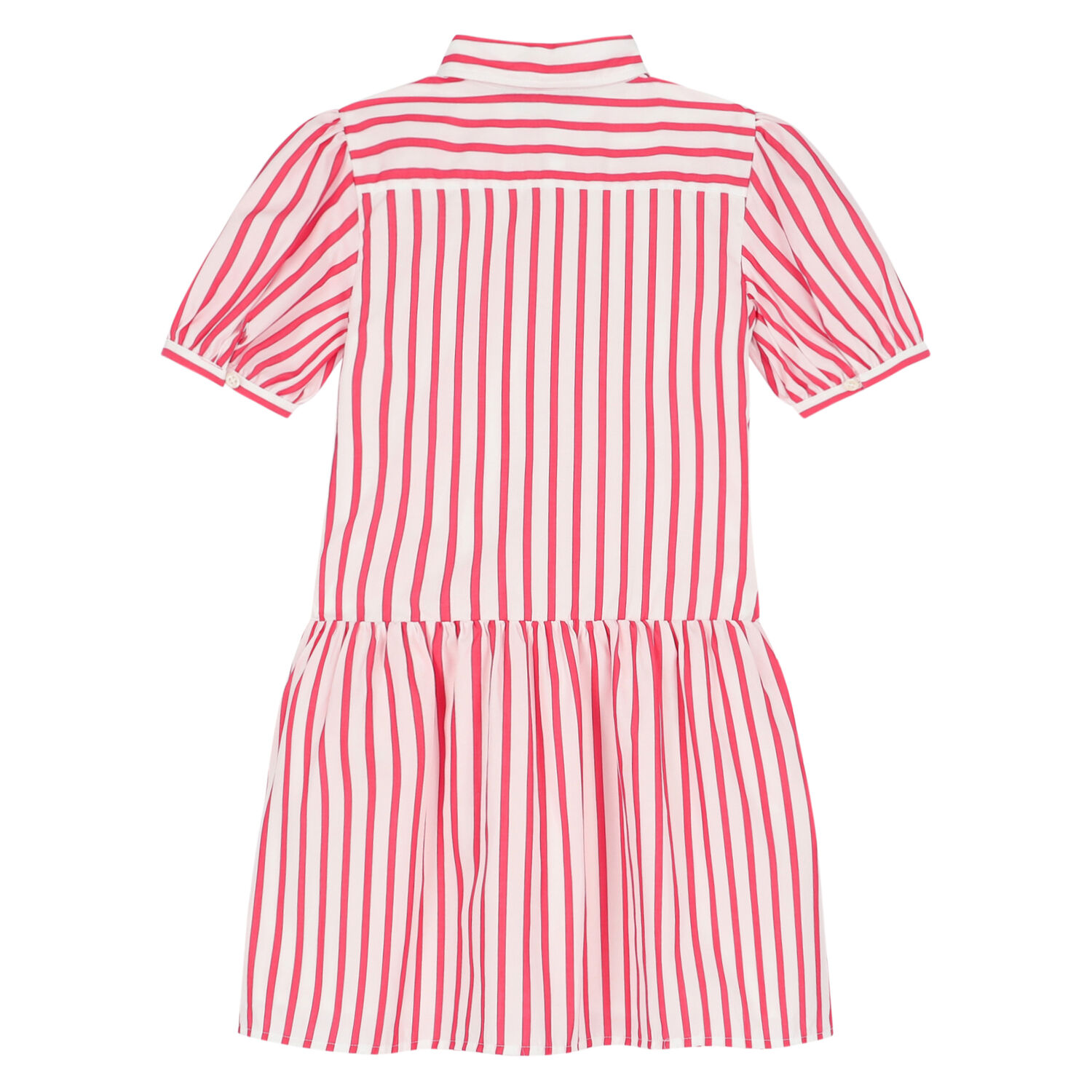 Girls White & Pink Striped Dress, 1, hi-res image number null