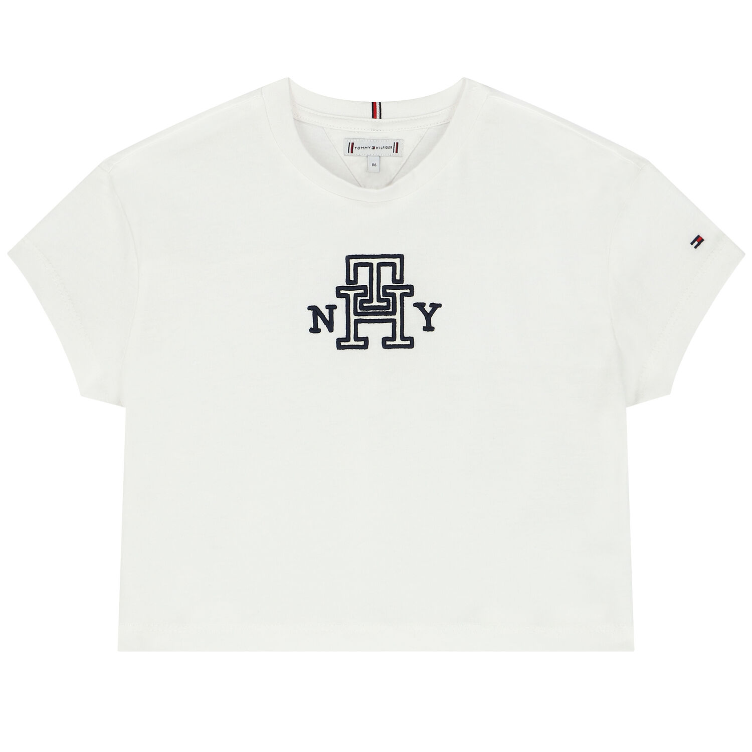 Girls White Logo T-Shirt, 2, hi-res