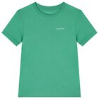 قميص قطني أخضر للأولاد بشعار, 1, hi-res