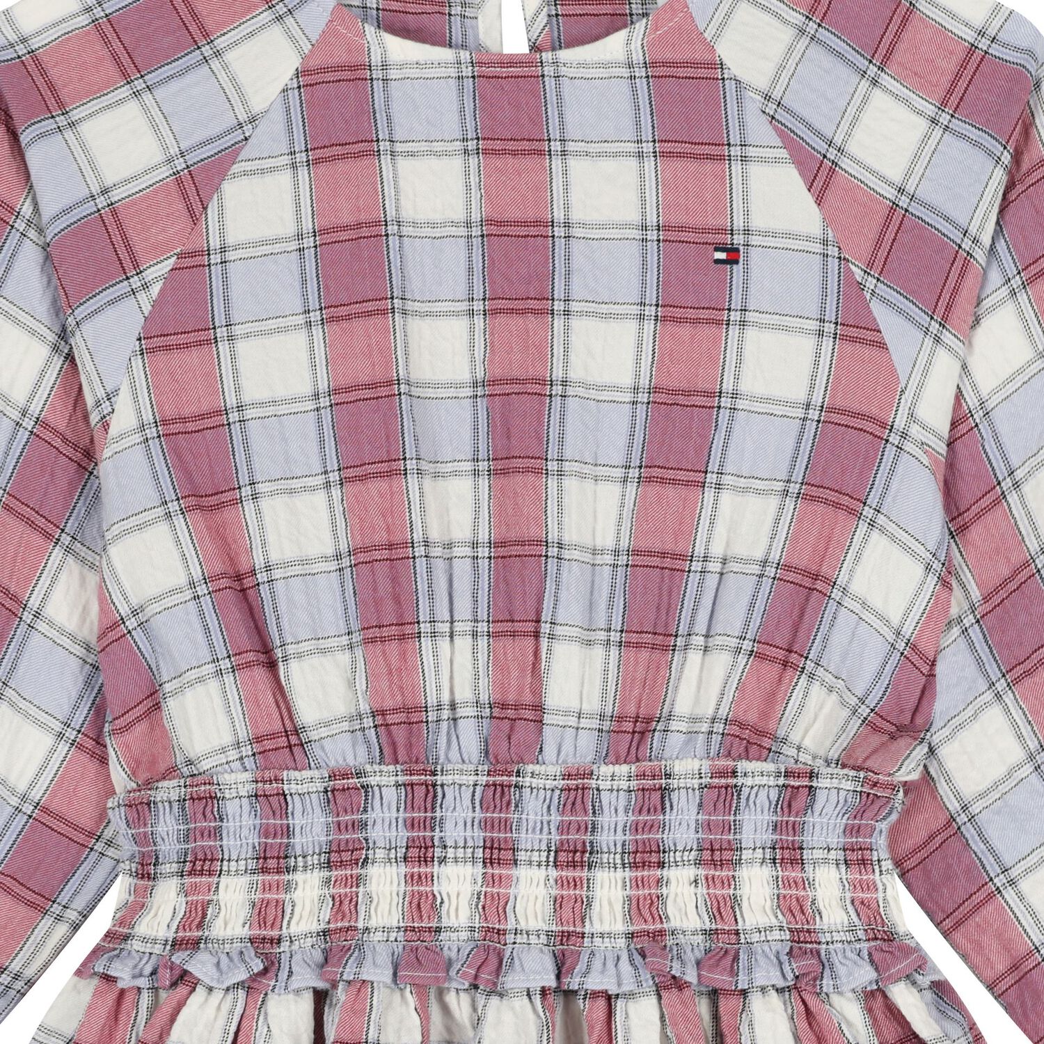 Girls Pink & Blue Check Dress, 1, hi-res