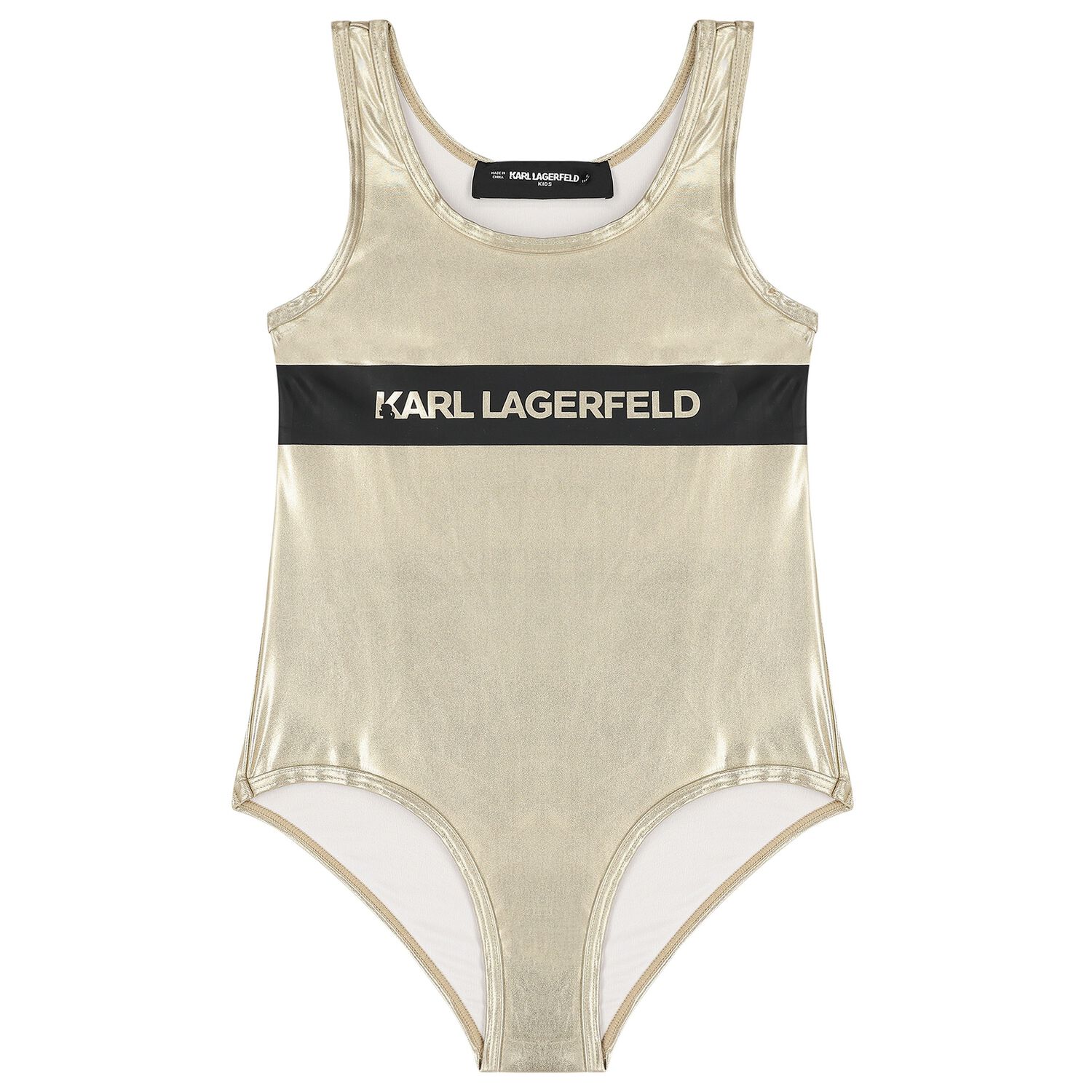Girls Gold Logo Swimsuit, 1, hi-res image number null