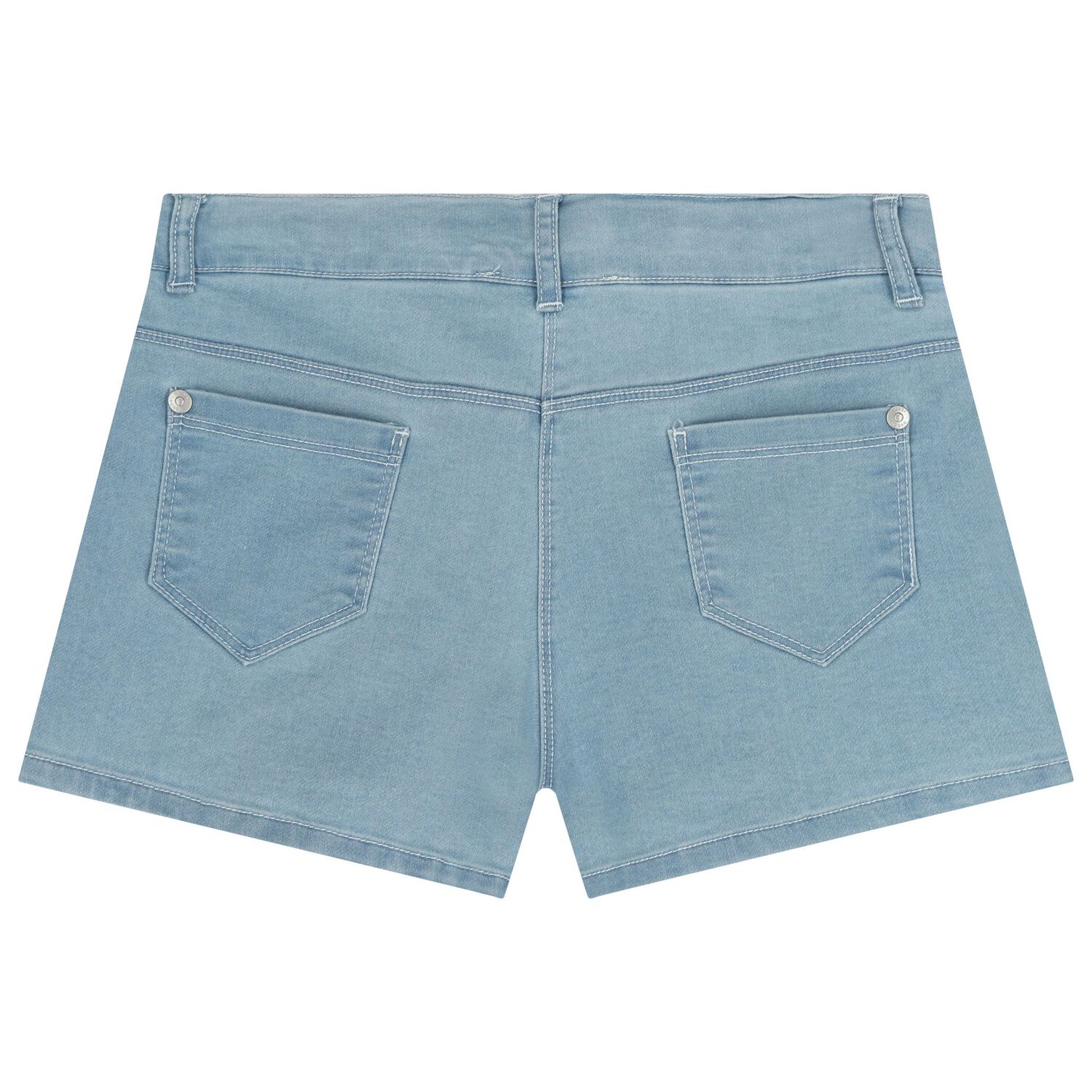 شورت بنات جينز مطرز بالزهور باللون الأزرق, 1, hi-res