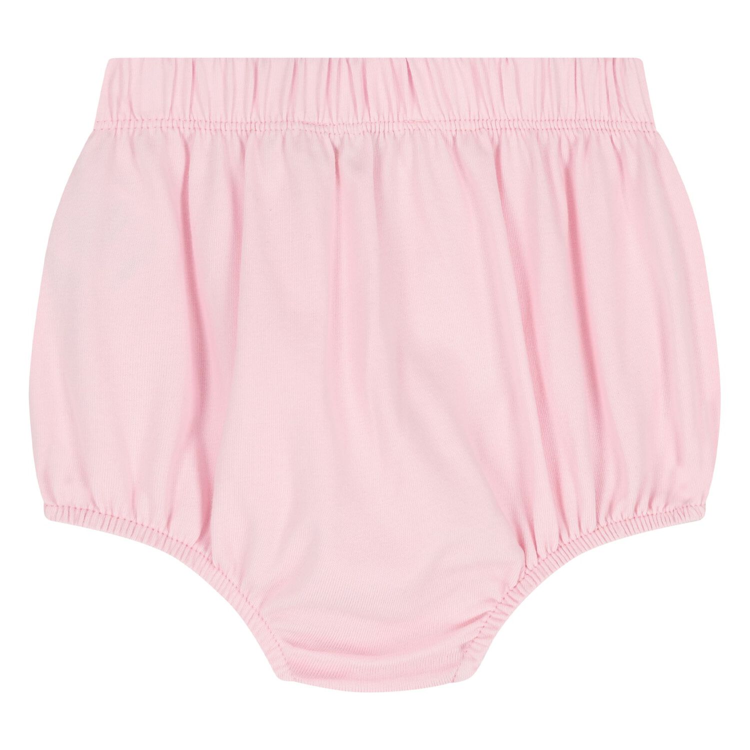 طقم فستان وردي وأبيض بشعار للبنات الصغيرات, 1, hi-res